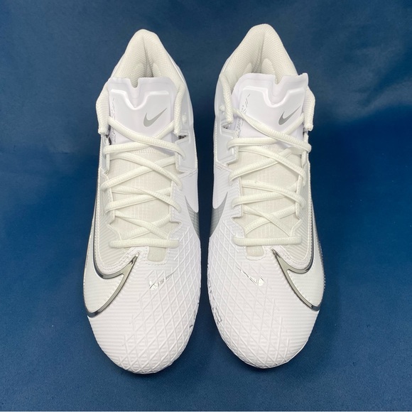 Nike Vapor Edge Elite 360 2 White Silver Football Cleats (DA5457-100) Mens Sz 11 - Picture 2 of 8